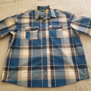 Cabela's Men's Stretch Short-Sleeve Shirt Blue